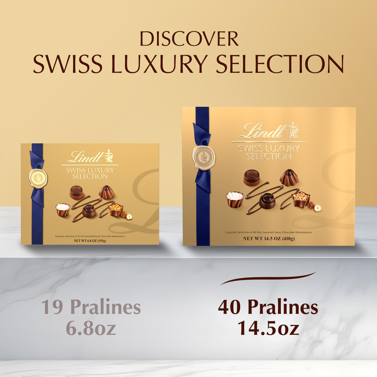 Lindt Swiss Luxury Selection chocolates closeup highlights silky texture and cocoa notes.