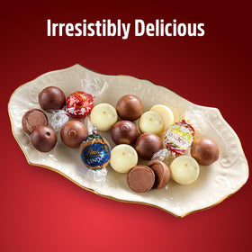 Lindt white chocolate truffles deliver creamy texture and bright flavor.