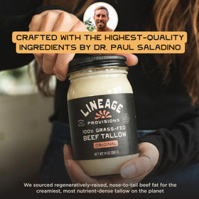 Lineage Provisions candle and skincare base using beef tallow