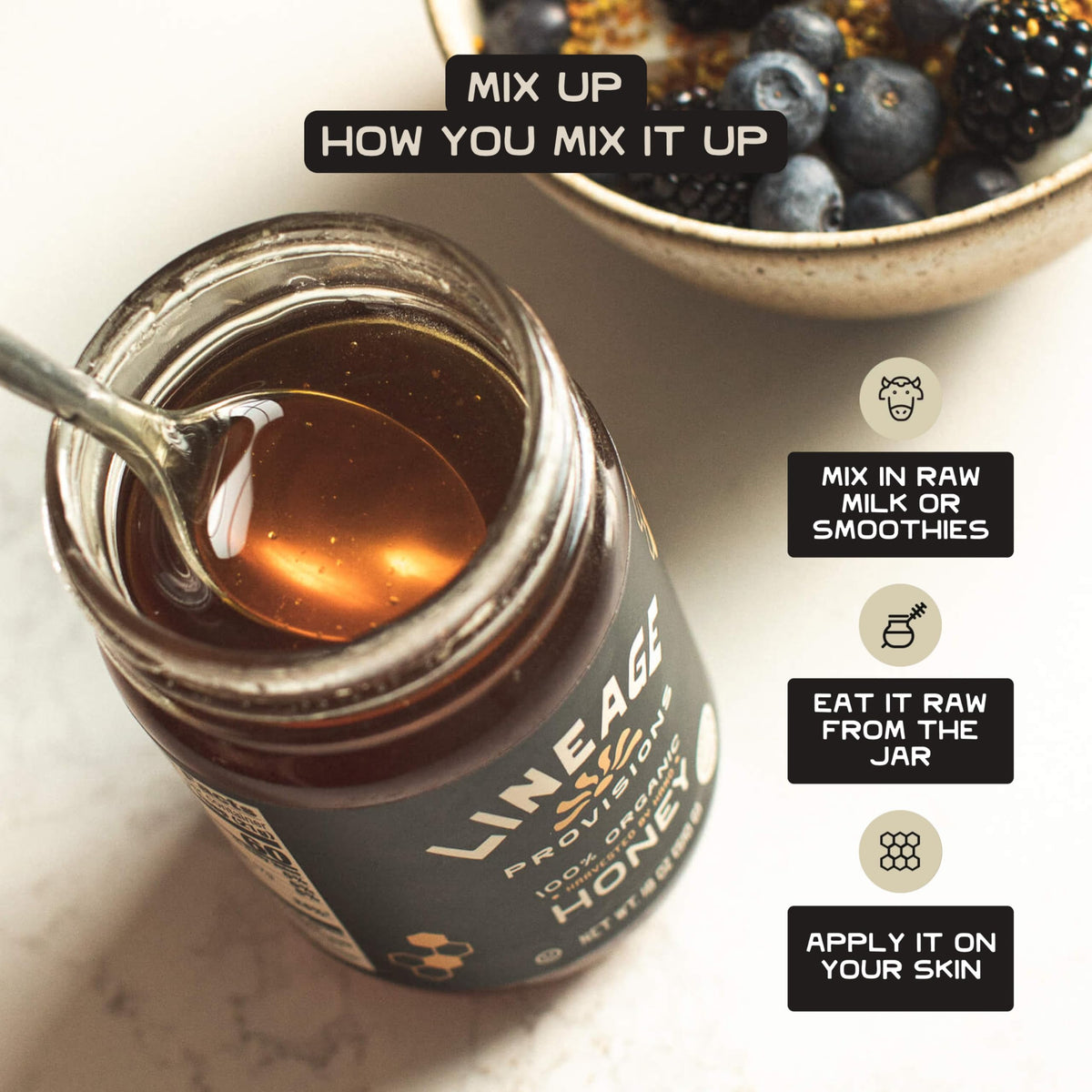 Lineage Provisions hand-harvest photo showcases care and remote sourcing.