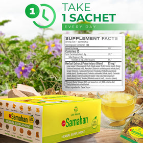 LINK SAMAHAN Samahan tea with ginger and pepper highlights energizing notes.