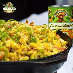 Rich, buttery color of Linstead Market Ackee in brine in the can