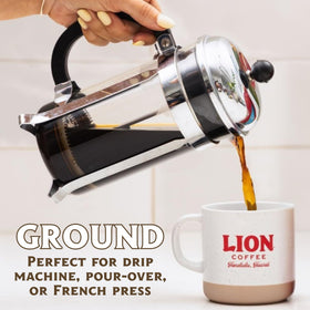 Lion Coffee 24K Gold Roast aroma burst with inviting tropical notes.