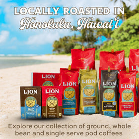 Lion Coffee brand heritage dating back to 1864 adds trust.