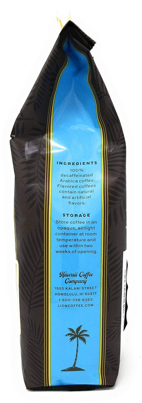 Case-rate display of Lion Coffee for easy bulk ordering decisions.