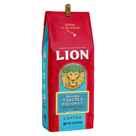Lion Coffee toasted coconut light roast ground for smooth tropical flavor