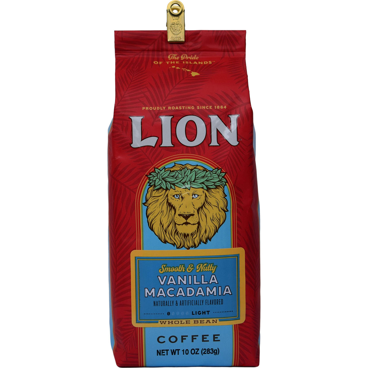 Lion Coffee Vanilla Macadamia beans offer a smooth tropical flavor in every grind