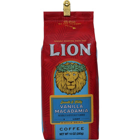 Lion Coffee Vanilla Macadamia beans offer a smooth tropical flavor in every grind