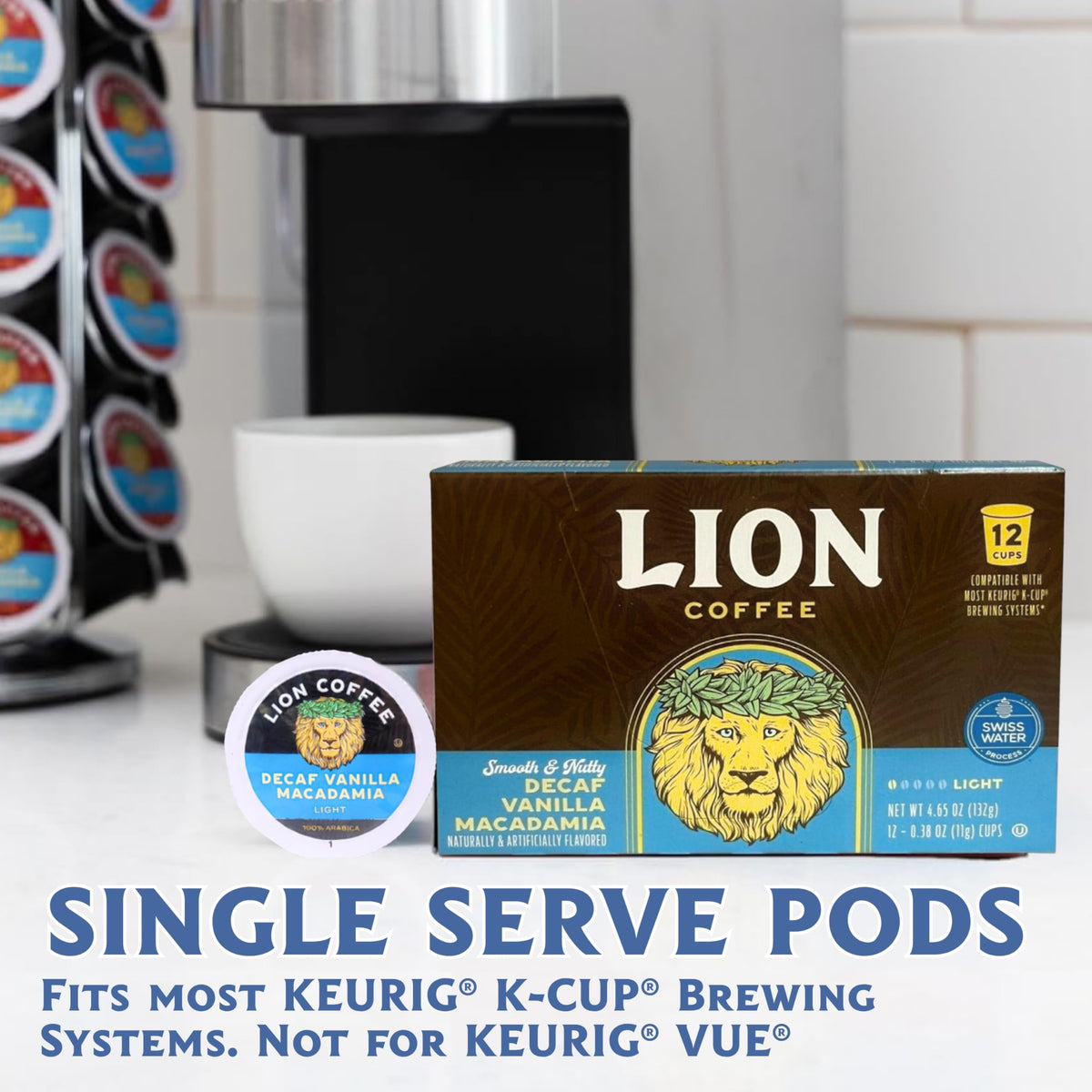 Lion Coffee Vanilla Macadamia flavor aroma highlighting tropical notes