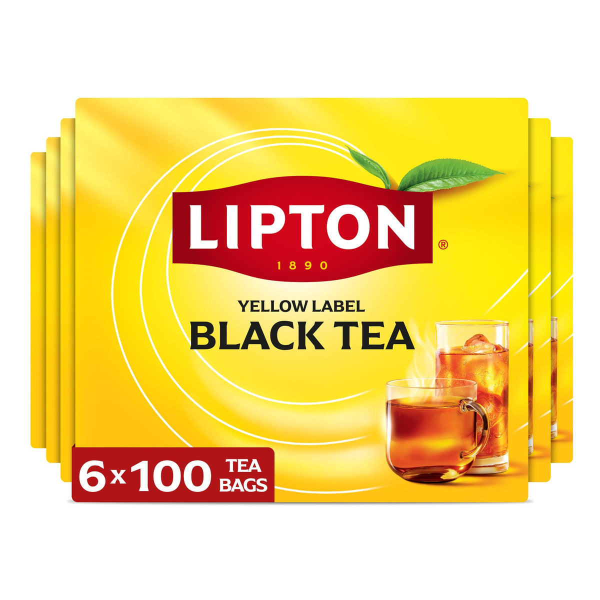 Lipton black tea bags 600-count packaging showcases protective foil trays for lasting freshness.