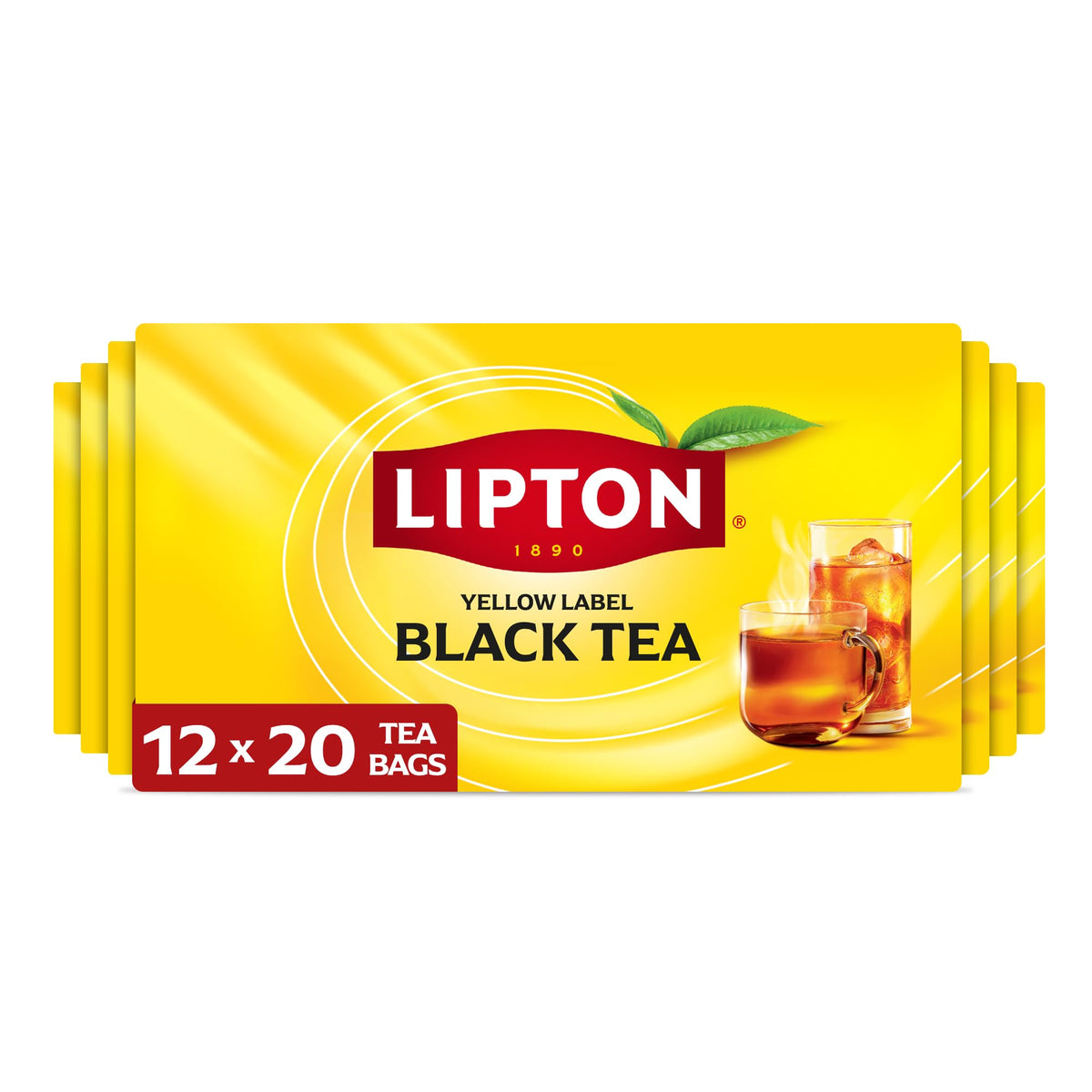 Lipton black tea bags with foil wrap preserve freshness for flavorful brewing