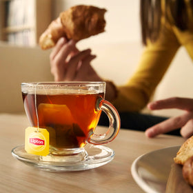 Lipton Black Tea Bags ready for hot or iced brewing at home.