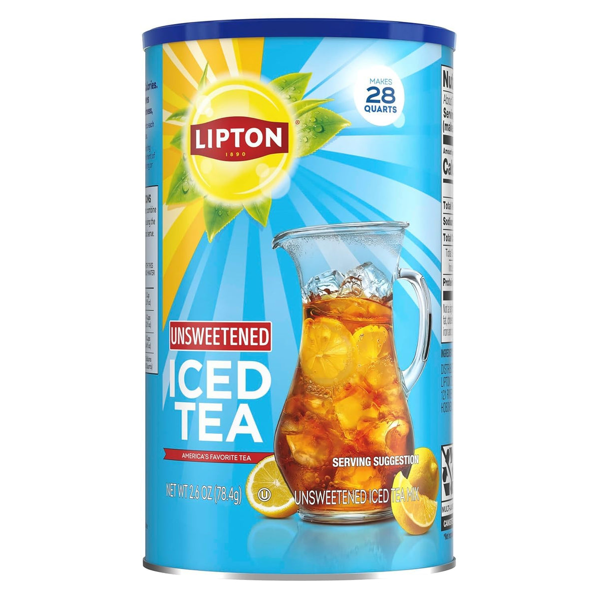 Lipton Black Tea Mix bottle pour for quick, refreshing iced tea moments.