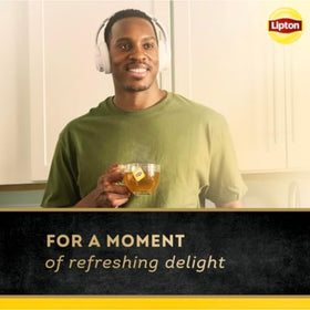 Lipton black tea with peach and mango pieces for a fragrant aroma