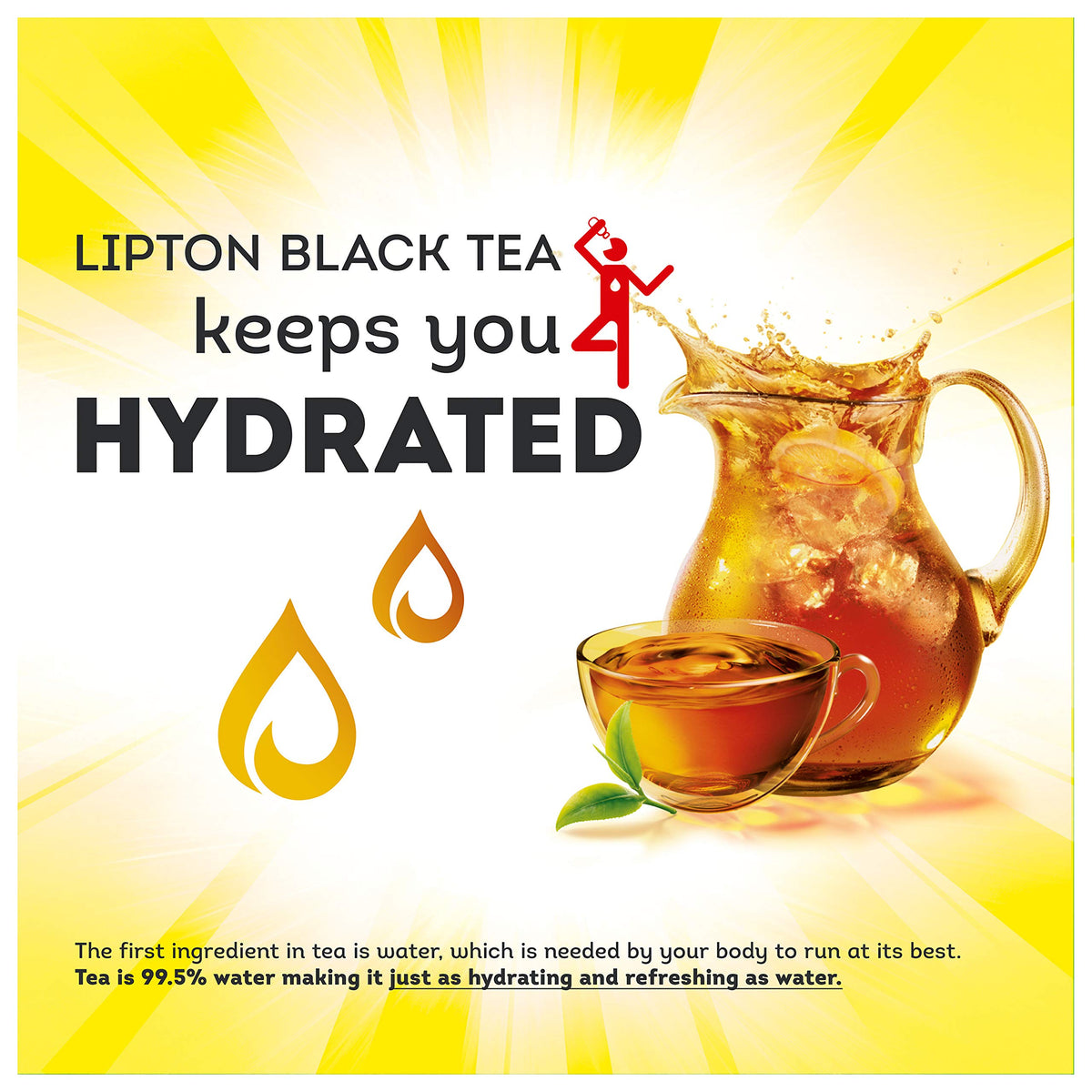 Lipton caffeinated black tea orange pekoe brew ideal morning beverage