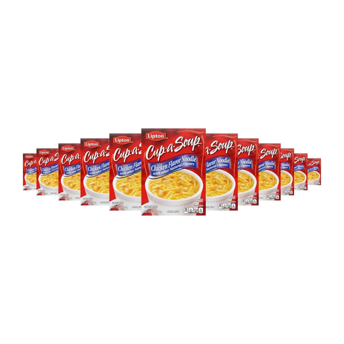 Lipton Cup-a-Soup Chicken Noodle cup with steam showing warm comfort.