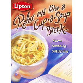 Lipton Cup-A-Soup Cream of Chicken box packaging, family-friendly convenience