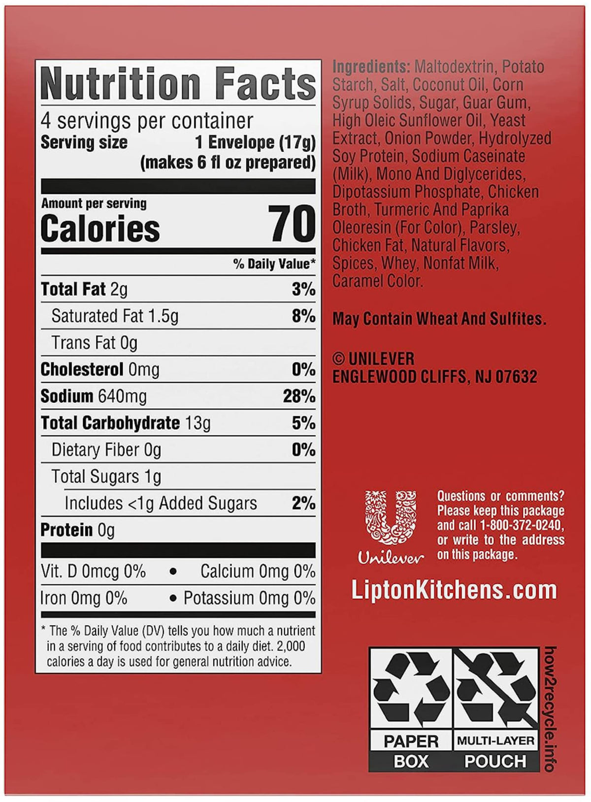 Lipton Cup-A-Soup Cream of Chicken microwave prep, fast warm snack