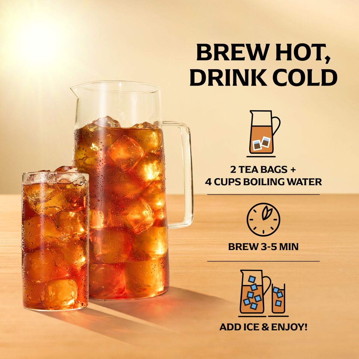 Lipton Decaf Black Iced Tea box with 24 tea bags, value for families