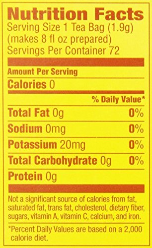 Lipton decaffeinated tea bags 72-count, tea steeping into a warm cup