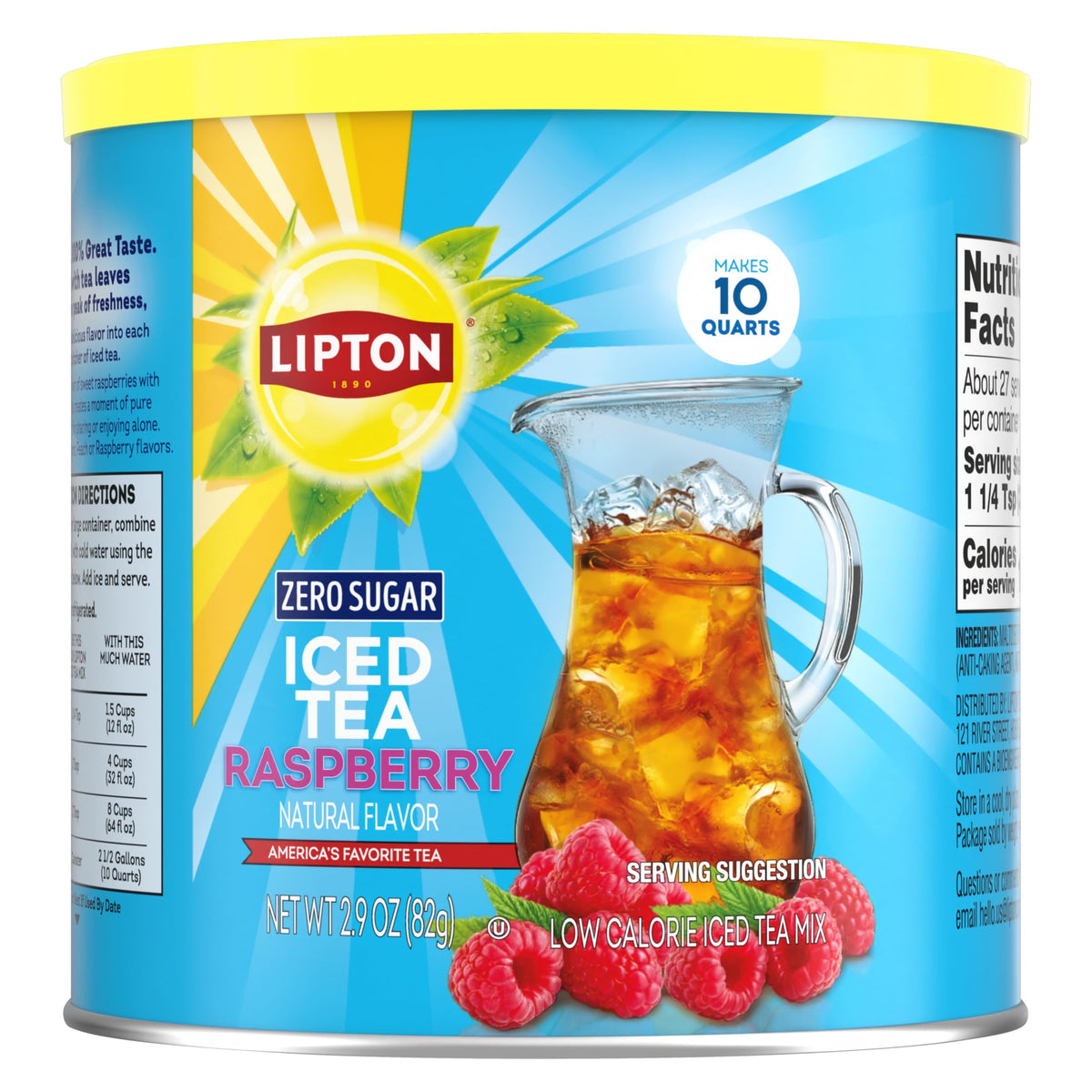 Lipton Diet Raspberry Iced Tea close-up of raspberry flavor and drinkable aroma.
