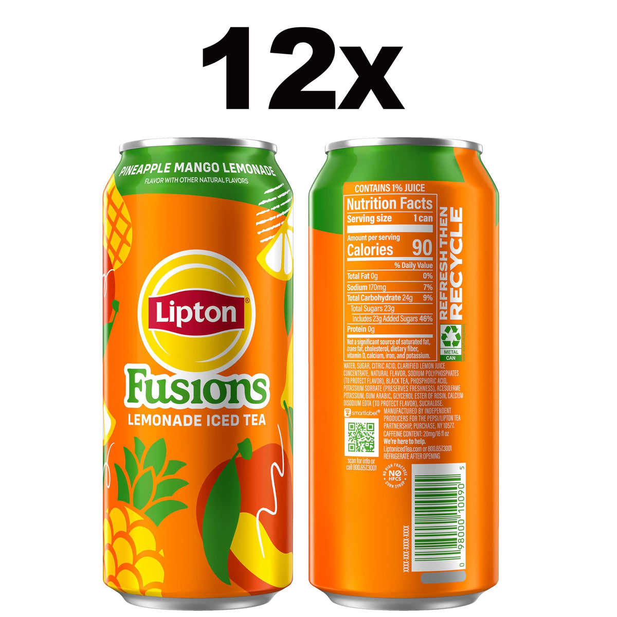 Lipton Fusions crisp lemonade with fruit flavors, ideal for picnics
