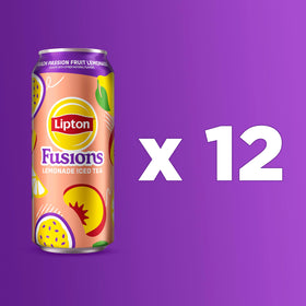 Lipton Fusions Peach Passion Fruit Iced Tea being poured into a glass for a refreshing moment