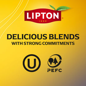 Lipton Golden Chamomile tea bags closeup with vanilla honey hints