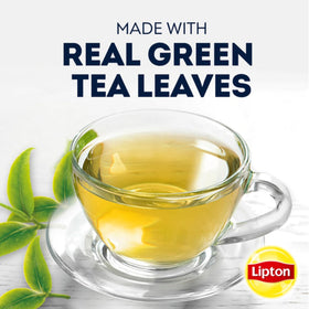 Lipton Green Tea bags in sleek packaging for easy kitchen stock.
