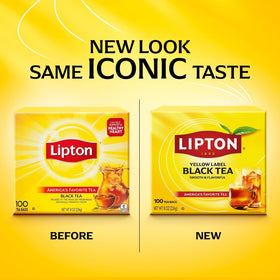 Lipton hot brew setup demonstrates steeping a tea bag for a warming morning cup.