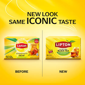 Lipton hot brew showing steeping tea bags and aroma.