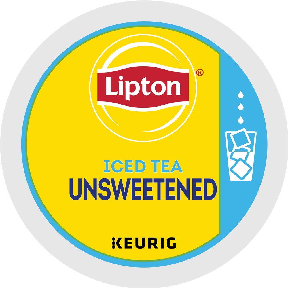 Brewing Lipton K-Cup Classic Unsweetened Iced Tea quickly over ice, ready to enjoy.