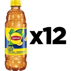 Lipton Half and Half label closeup highlighting crisp lemon notes.