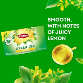Lipton Lemon Green Tea hot brew in a cup with citrus aroma