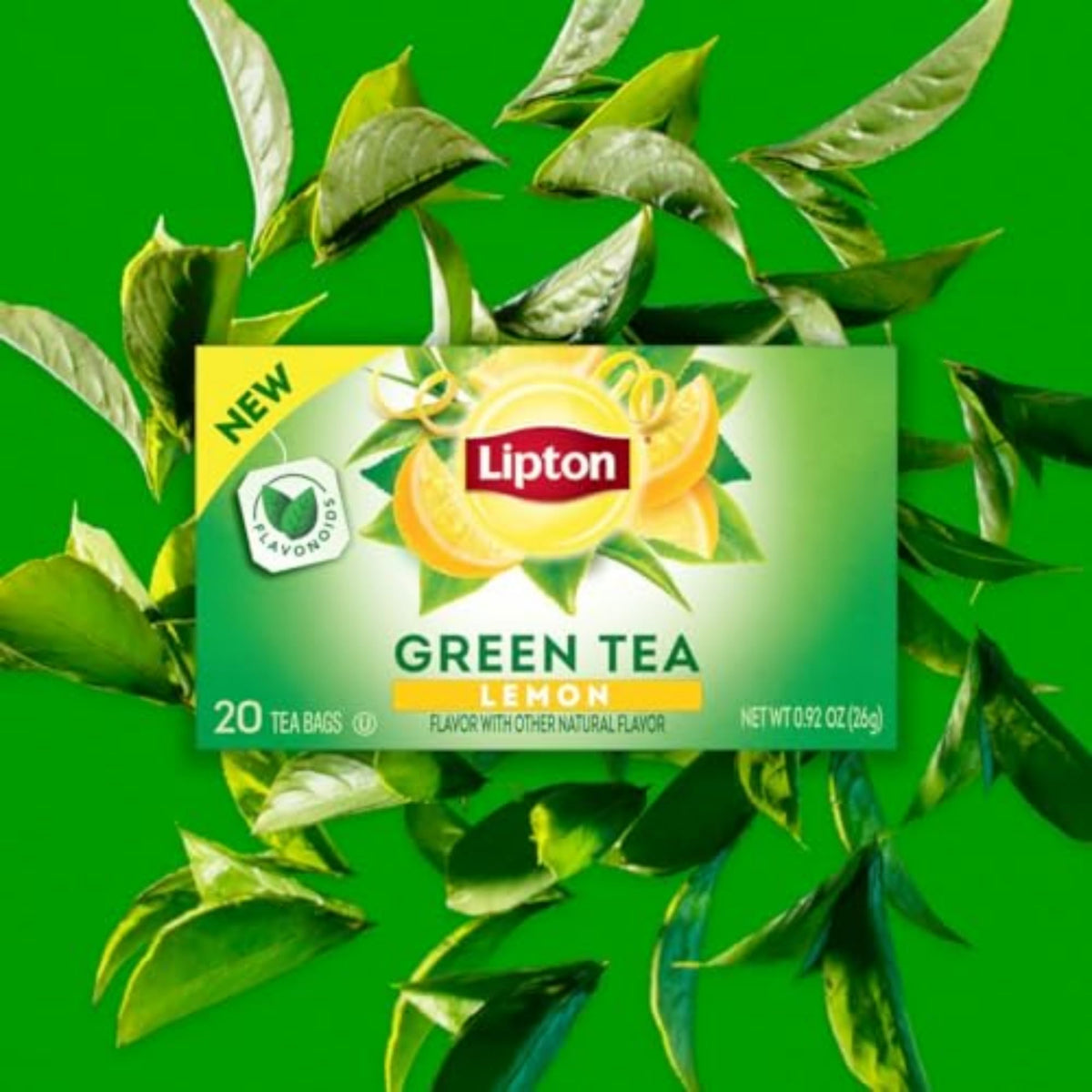 Lipton Lemon Green Tea lemon zest accent for bright aroma