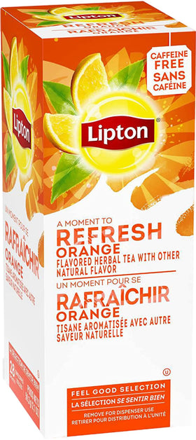 Lipton orange herbal tea box packaging showcasing three boxes for value.