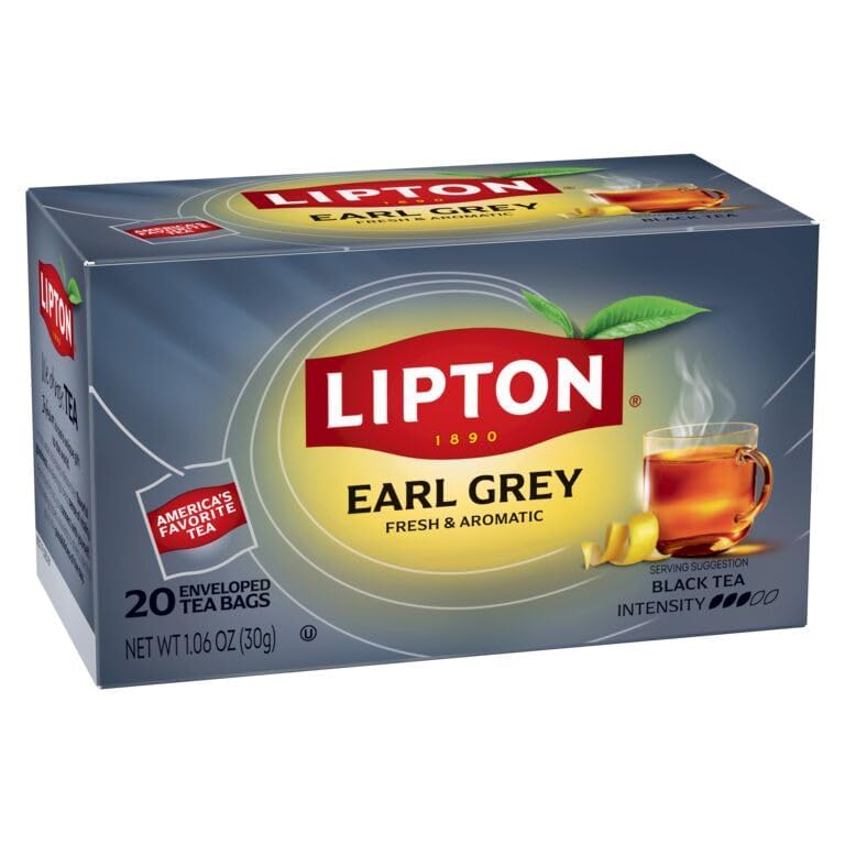 Close-up of Lipton packaging with readable labeling.