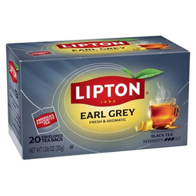 Close-up of Lipton packaging with readable labeling.
