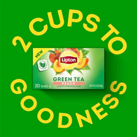 Chilled Lipton Peach Green Tea in a glass emphasizing bright color and peachy refreshment