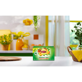 Peach flavor detail on Lipton Peach Green Tea image highlighting natural tasting notes