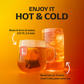 Hot tea served in a cup captures warm, comforting Lipton Peach Paradise flavor.