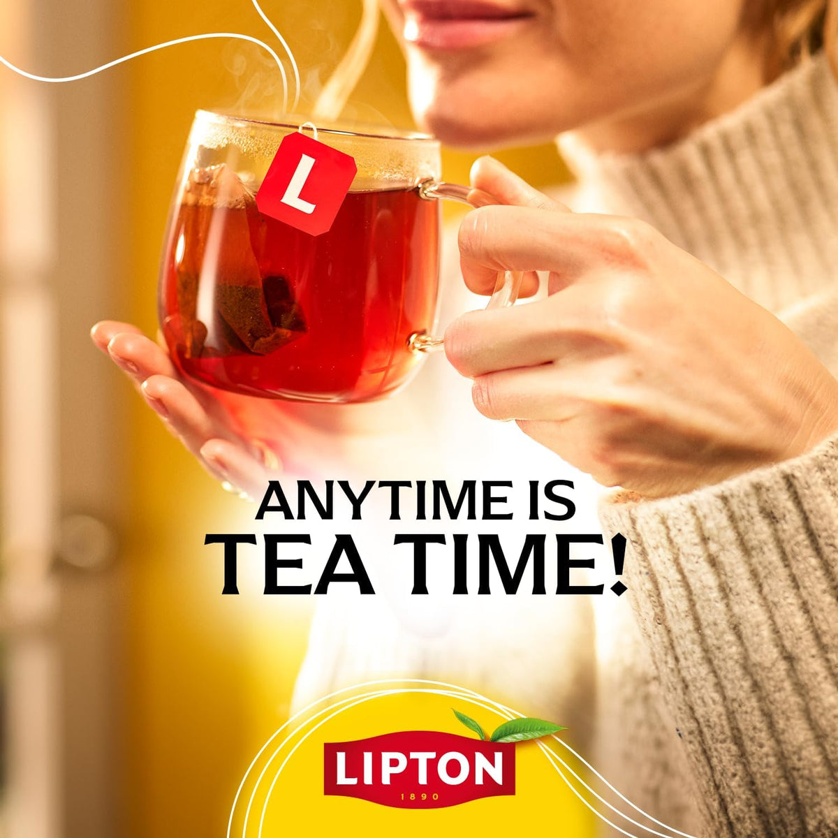 Lipton Rainforest Alliance-certified tea emphasizing sustainable sourcing.