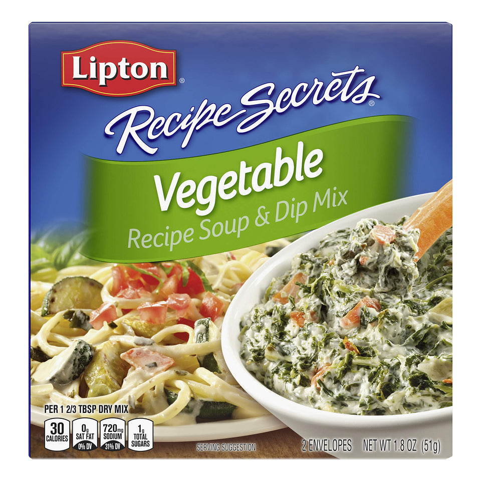 SOUP SECRETS Lipton Vegetable Recipe Secrets mix enhances soups and dips with rich vegetable flavor