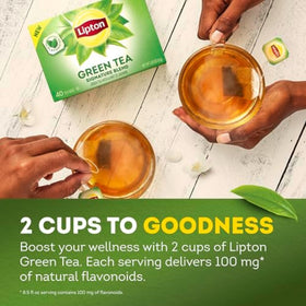 Lipton Signature Blend Green Tea pitcher with ice for quick cold brew.