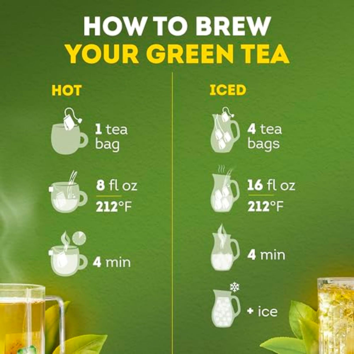 Lipton Signature Blend Green Tea jasmine steam enhancing a calm tea break.