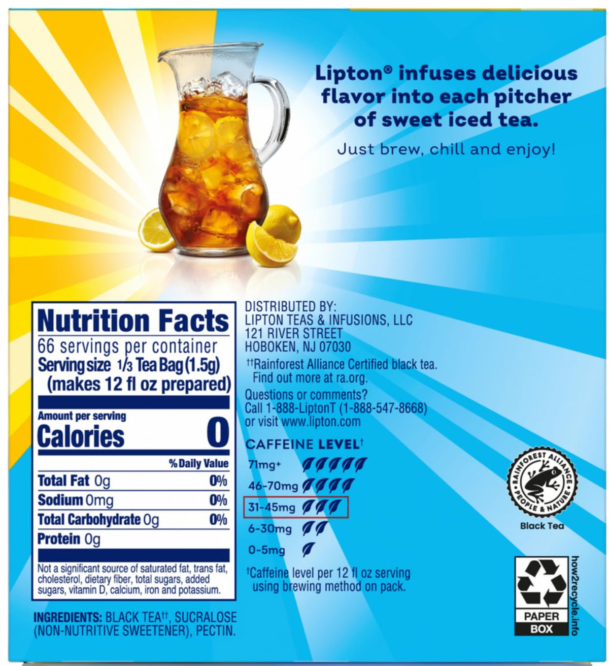 Lipton Southern Sweet Iced Tea Bags family-size pack ready for gatherings