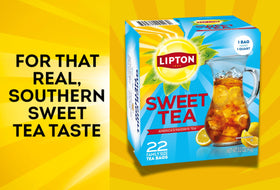 Lipton Southern Sweet Iced Tea Bags in glass ready to pour