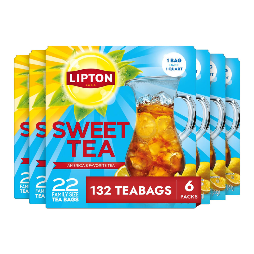 Lipton Southern Sweet Iced Tea Bags pitcher setup for crisp zero-calorie brew.