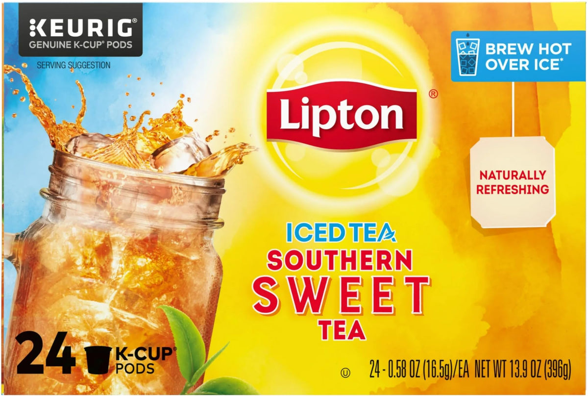 Lipton Southern Sweet Iced Tea K-Cups pack shot for quick, flavorful iced tea.