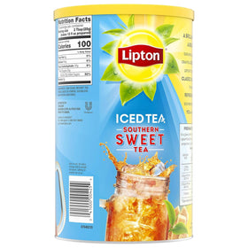 Brew-ready Lipton Southern Sweet Iced Tea Mix prepared in minutes.